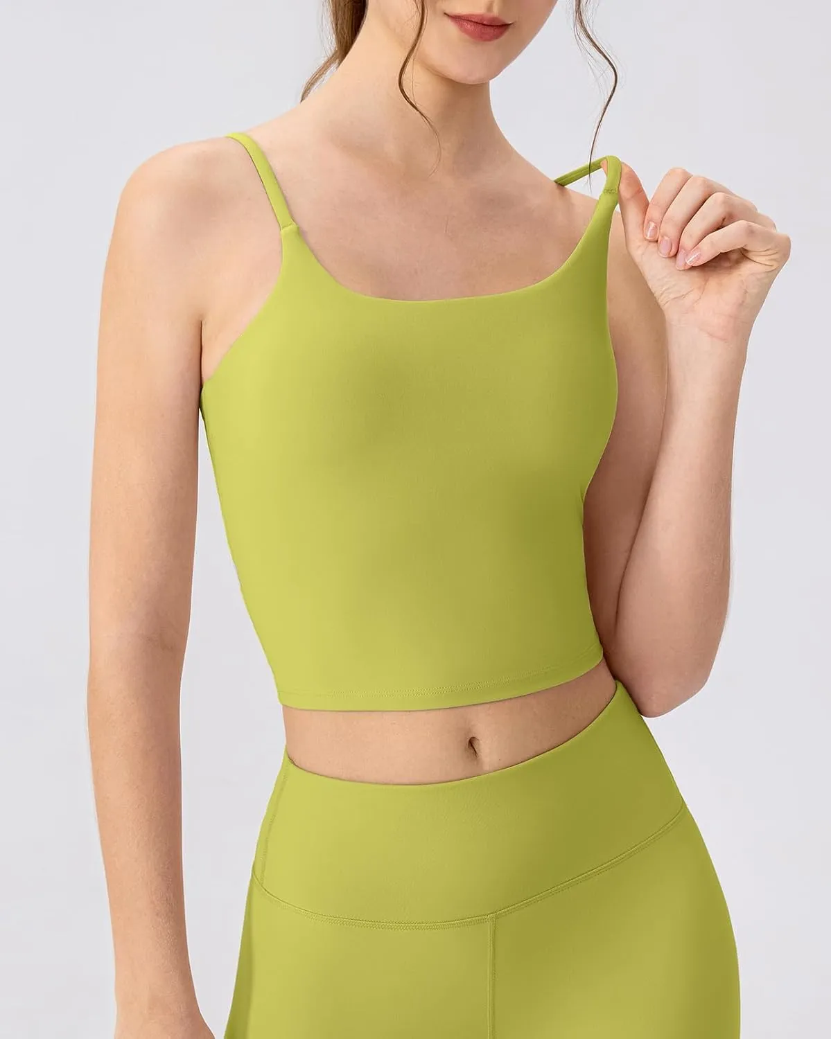 Workout Tank Tops for Women with Built in Bra Tight Cropped Sleeveless Gym Yoga Running Athletic Shirts