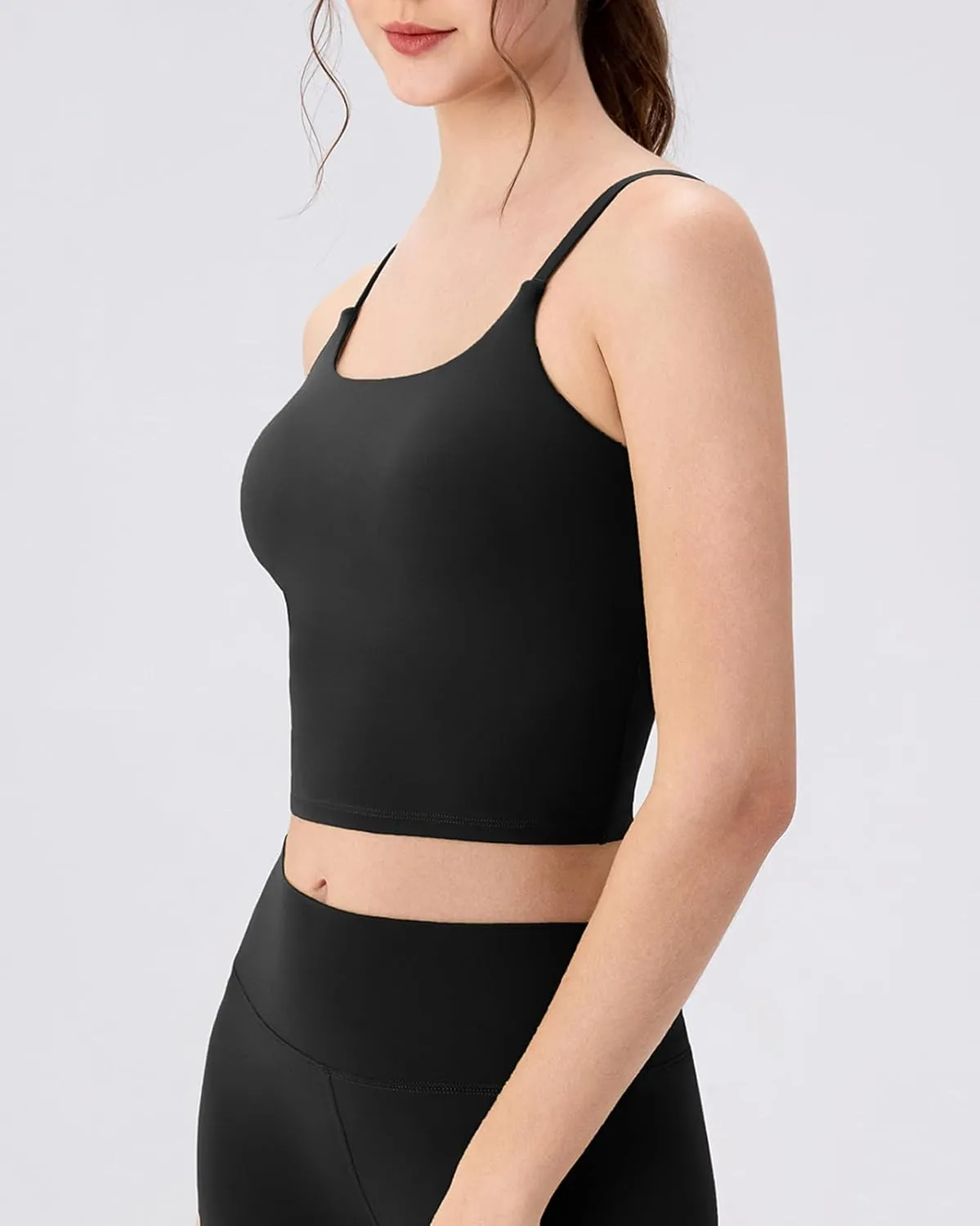 Workout Tank Tops for Women with Built in Bra Tight Cropped Sleeveless Gym Yoga Running Athletic Shirts
