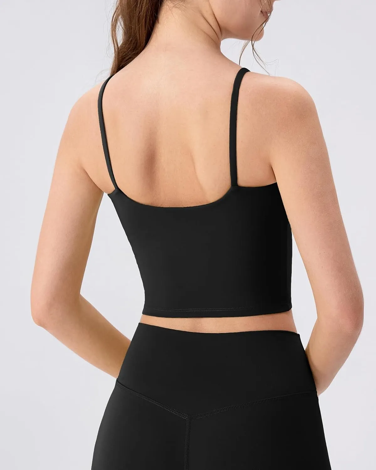 Workout Tank Tops for Women with Built in Bra Tight Cropped Sleeveless Gym Yoga Running Athletic Shirts