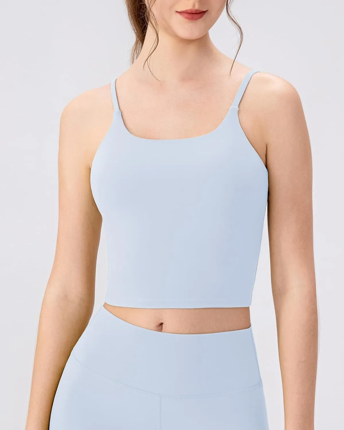 Workout Tank Tops for Women with Built in Bra Tight Cropped Sleeveless Gym Yoga Running Athletic Shirts