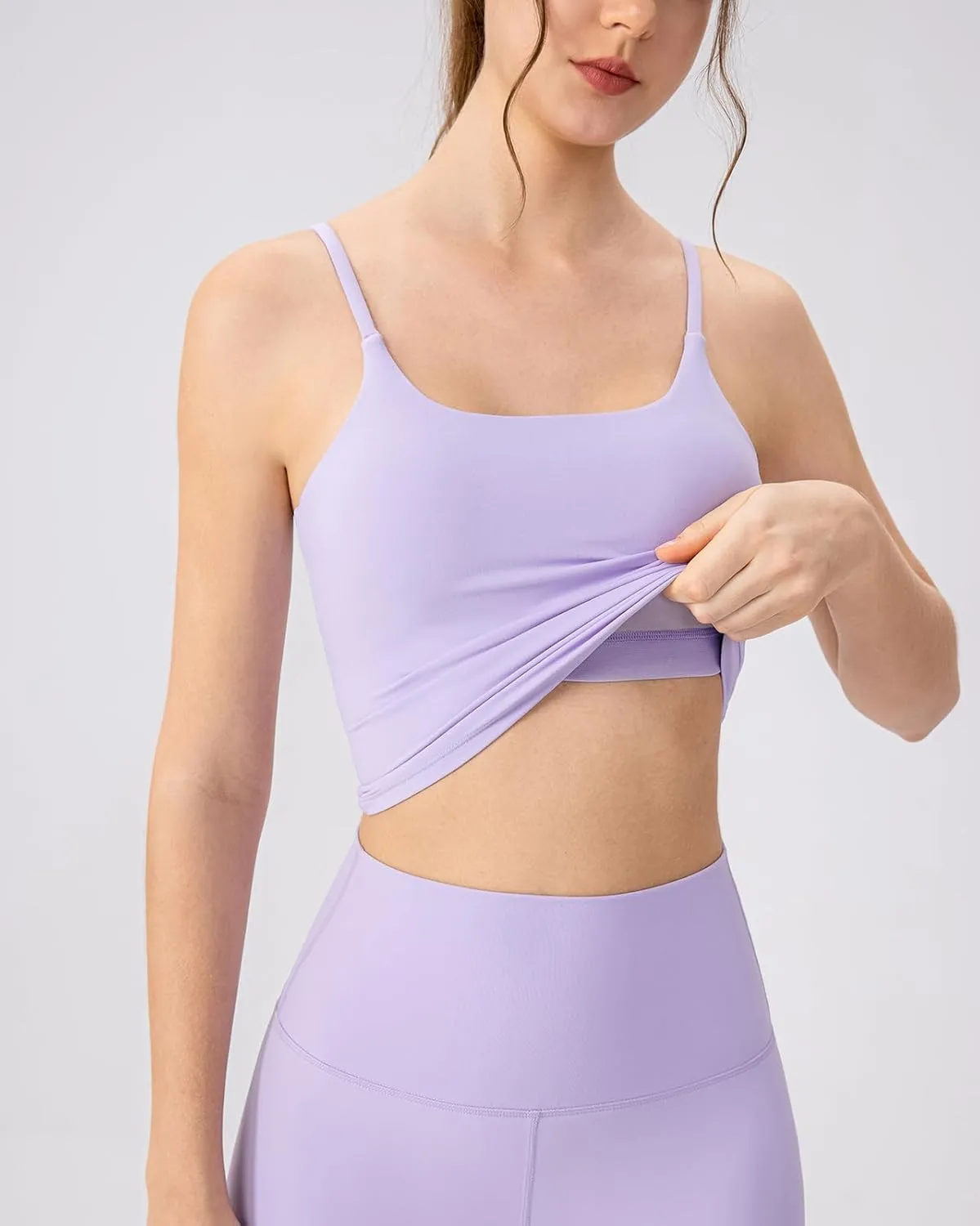 Workout Tank Tops for Women with Built in Bra Tight Cropped Sleeveless Gym Yoga Running Athletic Shirts