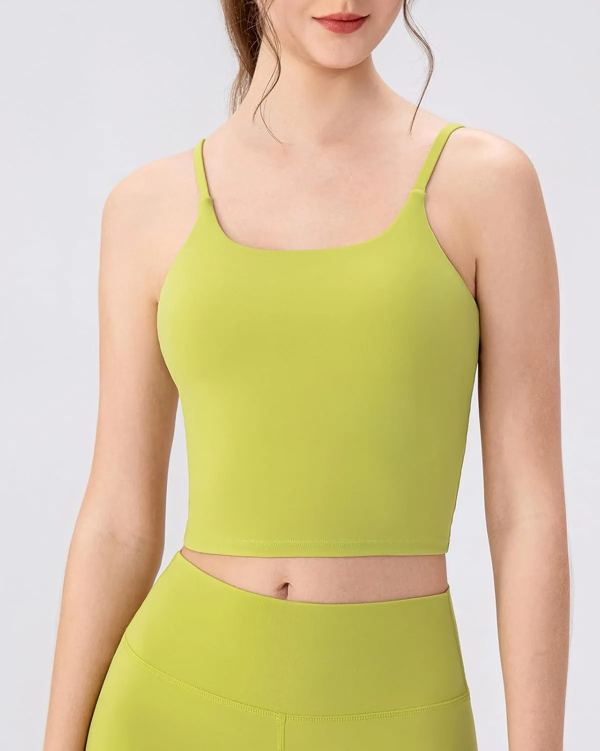 Workout Tank Tops for Women with Built in Bra Tight Cropped Sleeveless Gym Yoga Running Athletic Shirts