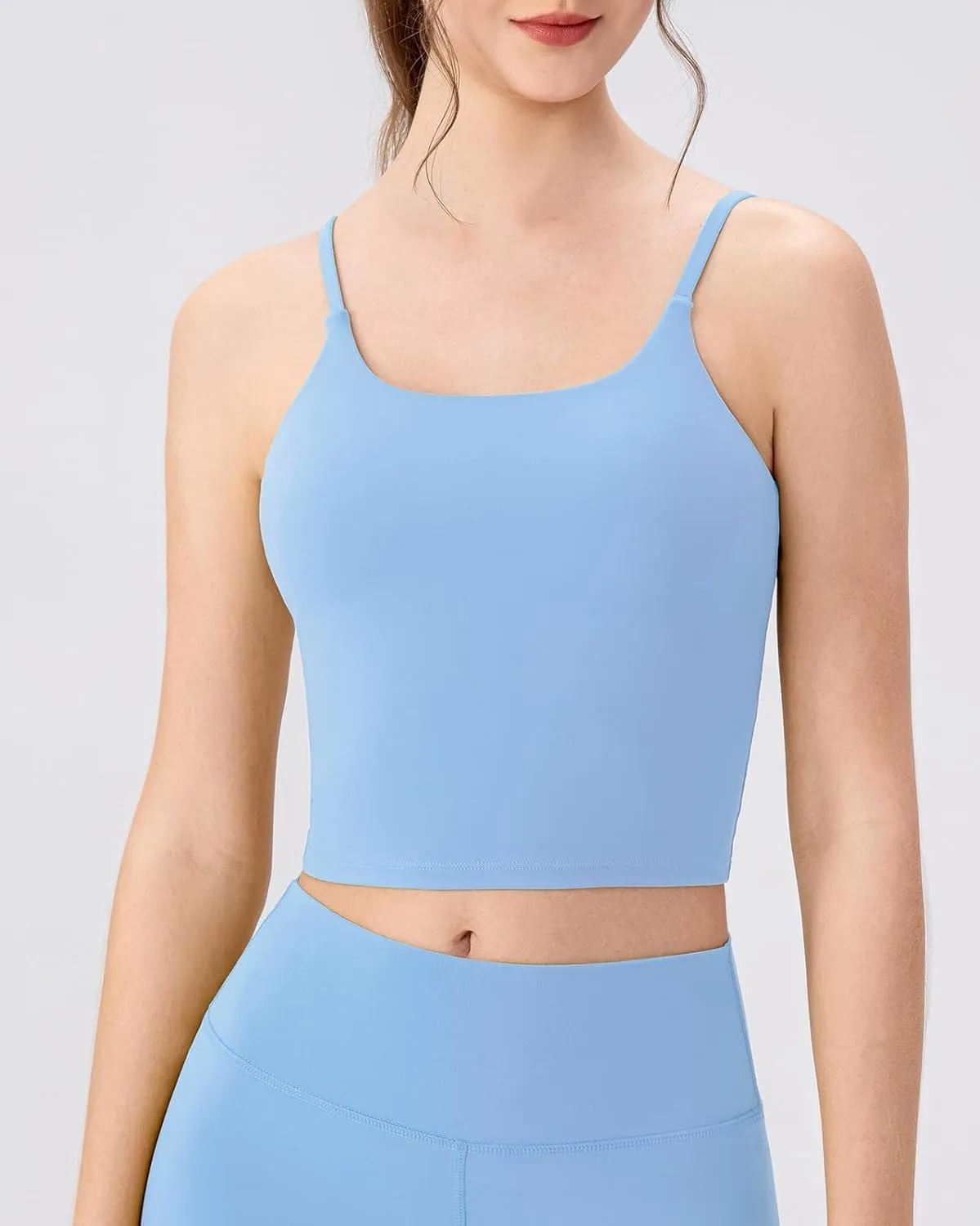 Workout Tank Tops for Women with Built in Bra Tight Cropped Sleeveless Gym Yoga Running Athletic Shirts