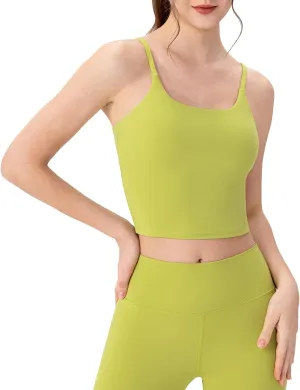 Workout Tank Tops for Women with Built in Bra Tight Cropped Sleeveless Gym Yoga Running Athletic Shirts