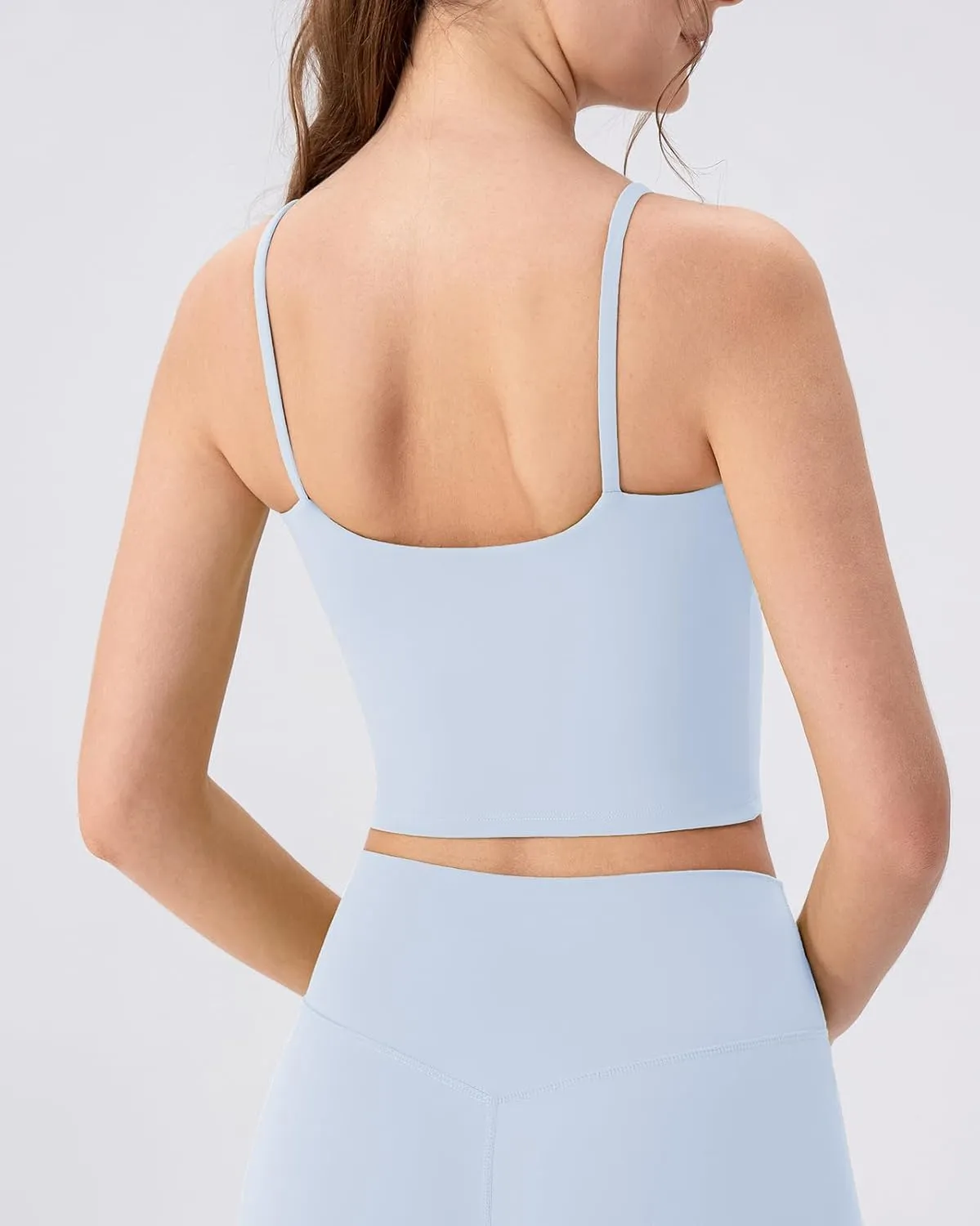 Workout Tank Tops for Women with Built in Bra Tight Cropped Sleeveless Gym Yoga Running Athletic Shirts
