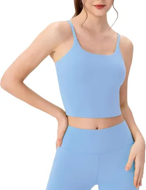 Workout Tank Tops for Women with Built in Bra Tight Cropped Sleeveless Gym Yoga Running Athletic Shirts