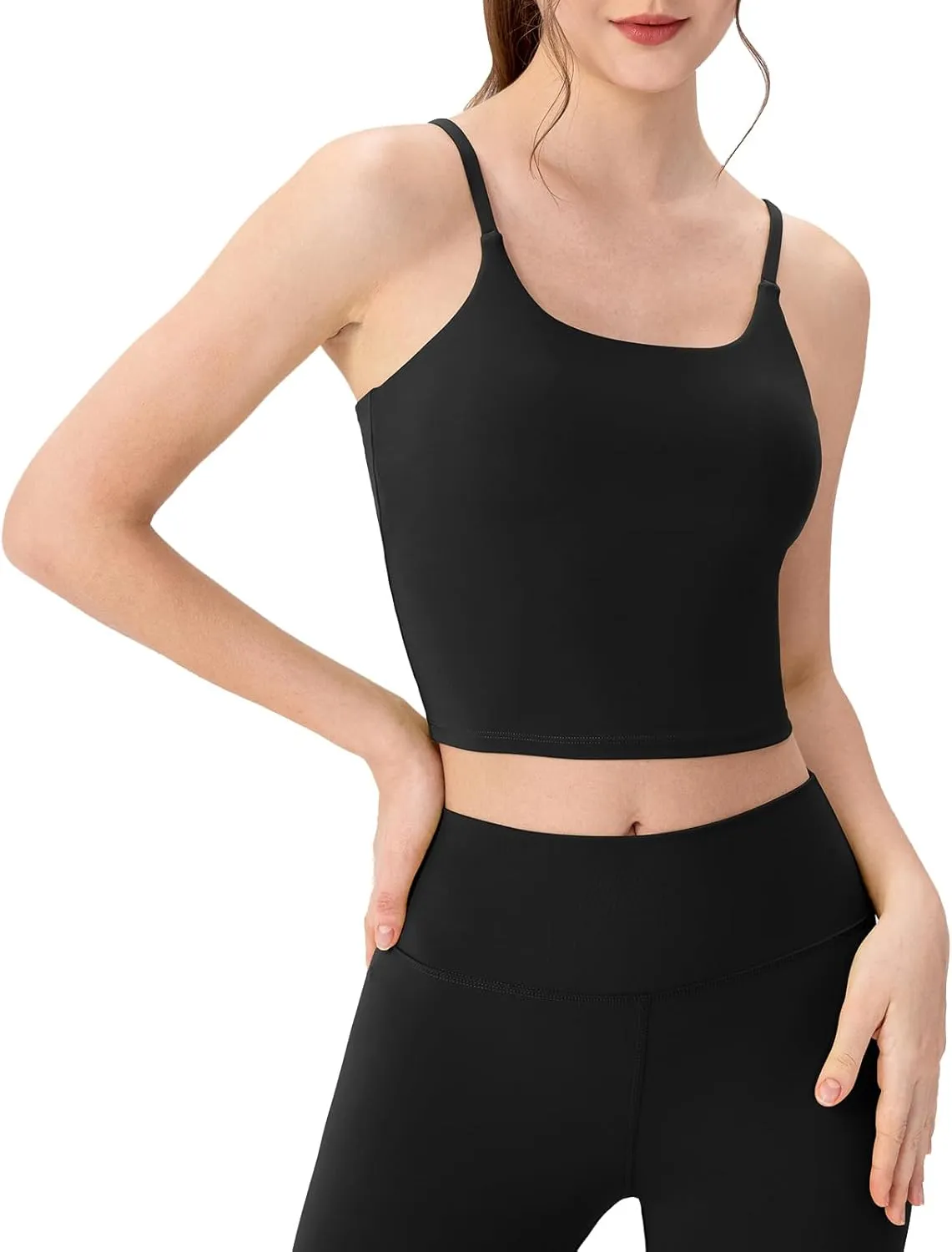 Workout Tank Tops for Women with Built in Bra Tight Cropped Sleeveless Gym Yoga Running Athletic Shirts
