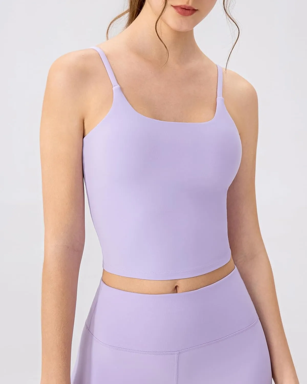 Workout Tank Tops for Women with Built in Bra Tight Cropped Sleeveless Gym Yoga Running Athletic Shirts
