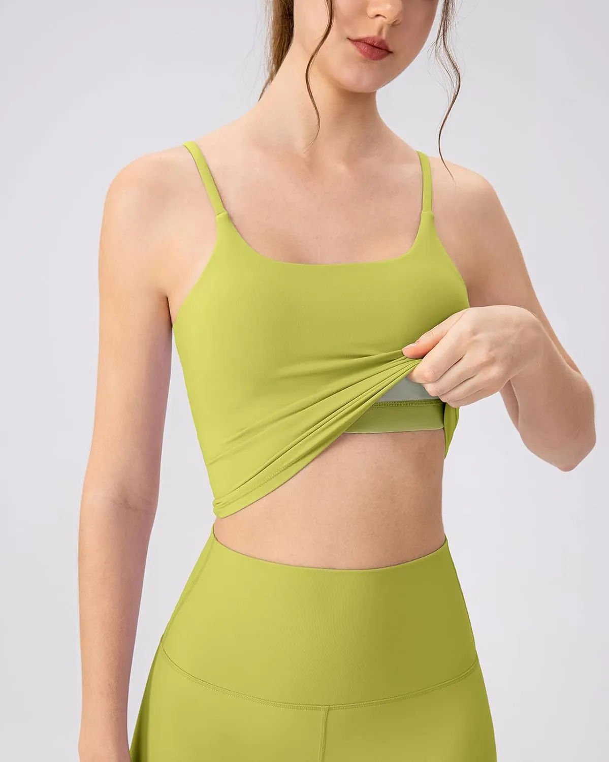 Workout Tank Tops for Women with Built in Bra Tight Cropped Sleeveless Gym Yoga Running Athletic Shirts
