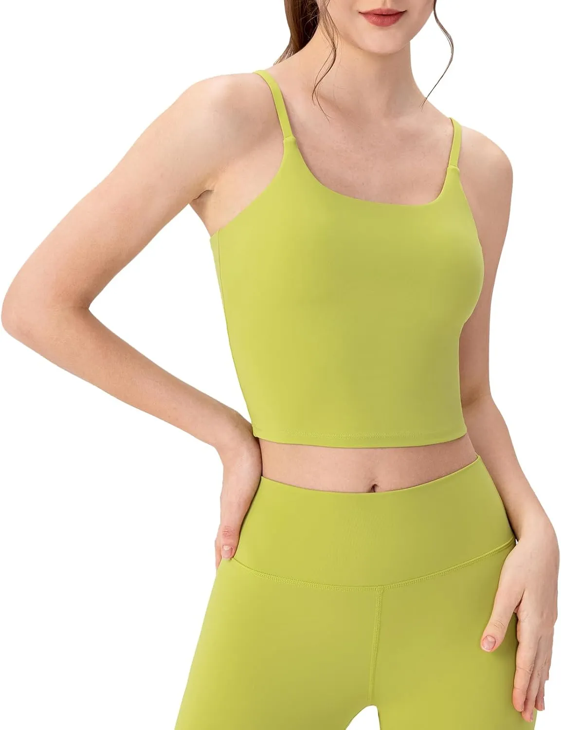 Workout Tank Tops for Women with Built in Bra Tight Cropped Sleeveless Gym Yoga Running Athletic Shirts