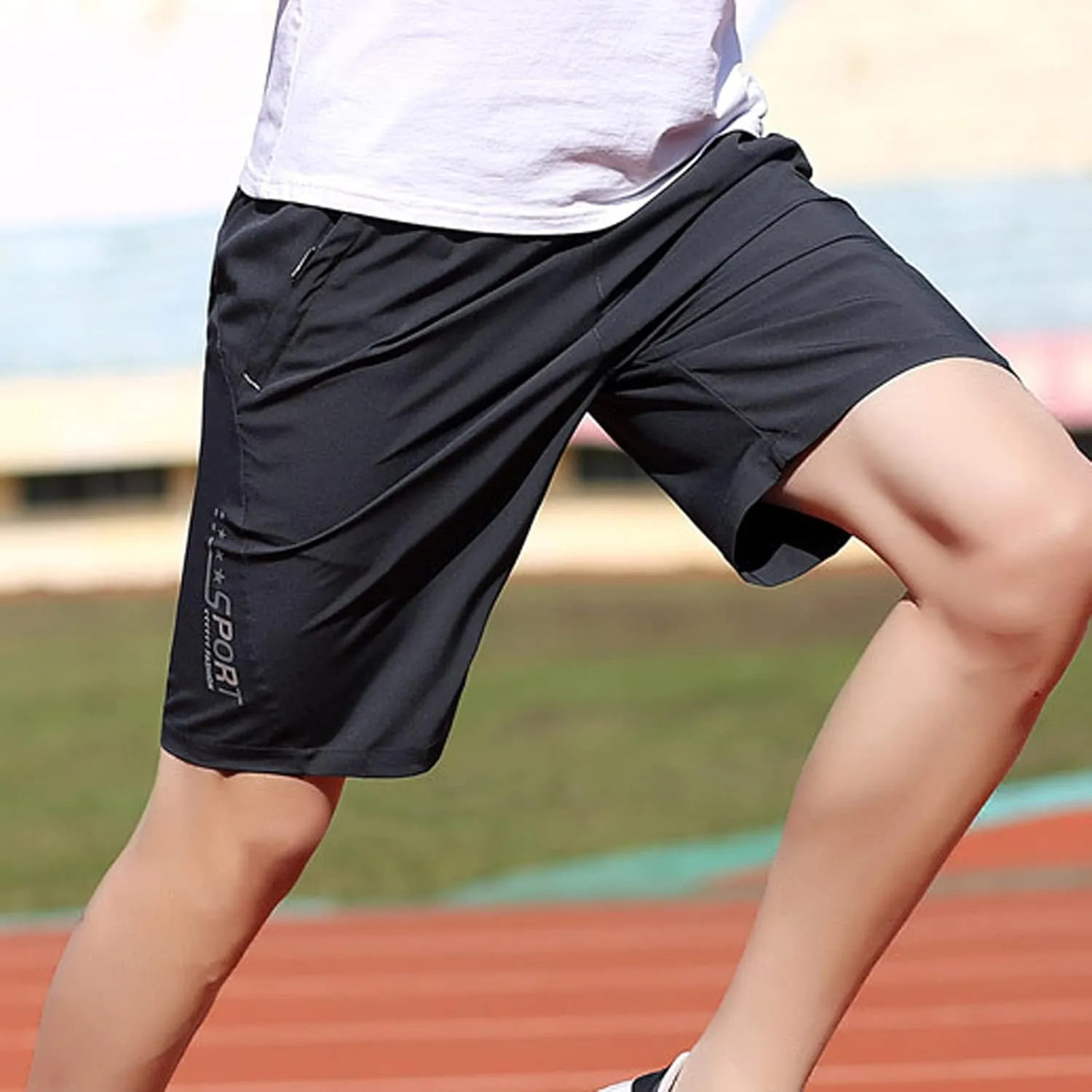 Ymosrh Men's Athletic Shorts Gym Shorts Quick Dry Lightweight Training Running Jogger Zipper Pockets Shorts, M-5XL