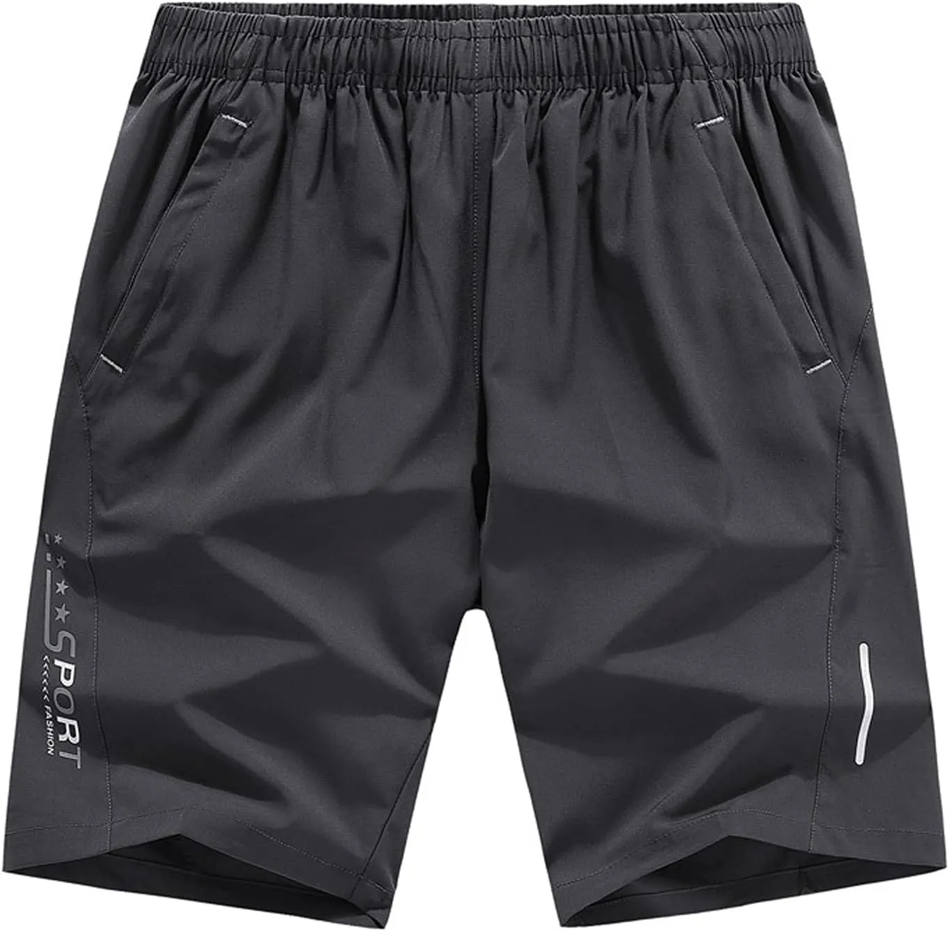 Ymosrh Men's Running Athletic Shorts Lightweight Quick Dry Workout Gym Shorts with Zipper Pocket, M-5XL