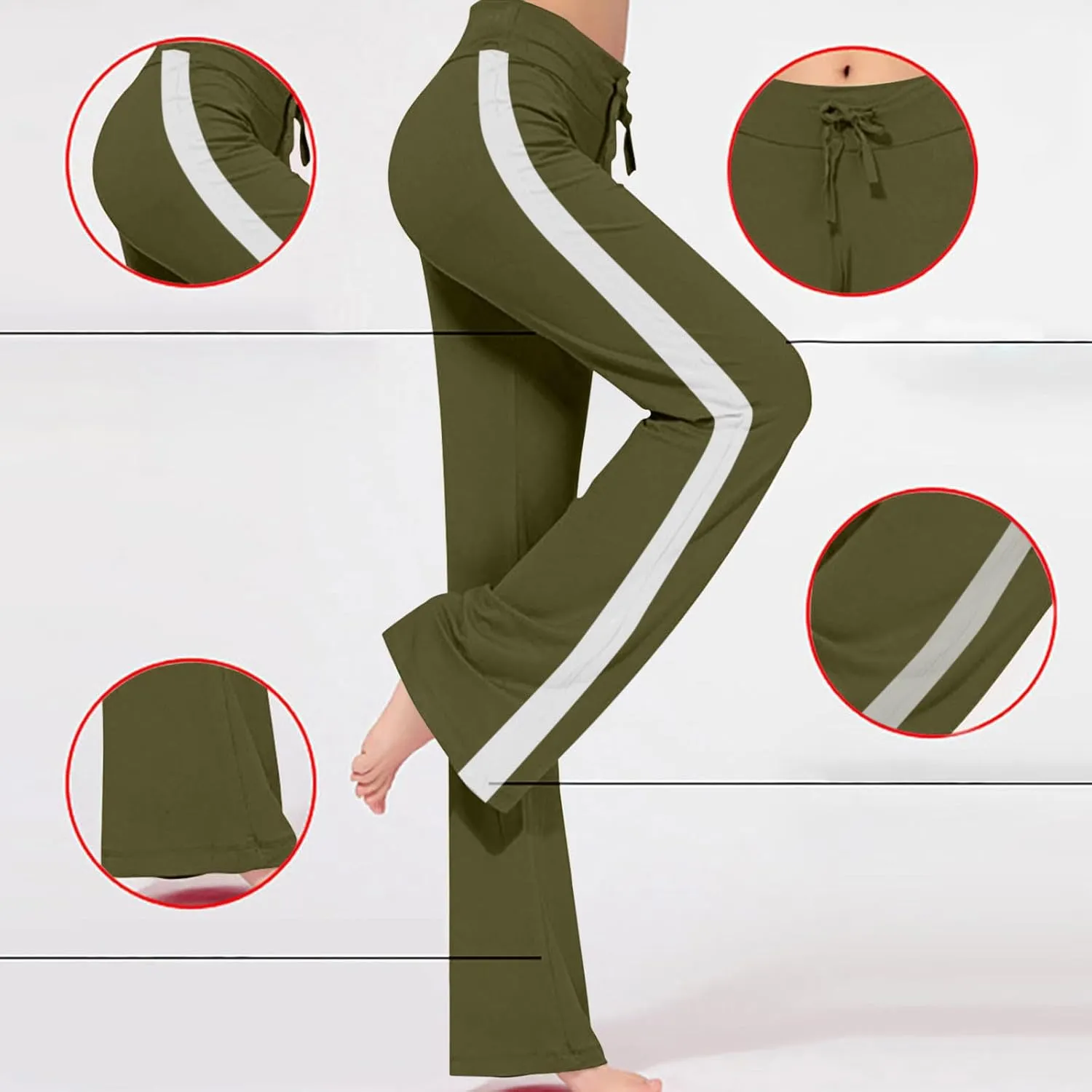 Yoga Pants for Women High Waisted Wide Leg Pants Soft Comfy Elastic Waist Leggings Workout Lounge Sweatpants